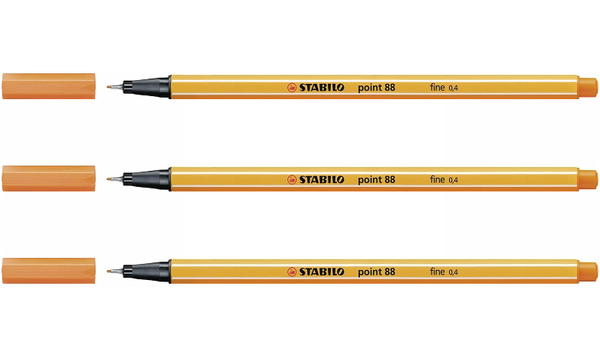 Fineliner - STABILO point 88 - Assorted Colours - Packs of 3
