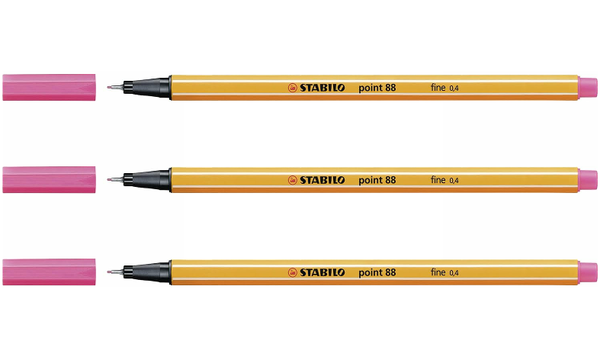 Fineliner - STABILO point 88 - Assorted Colours - Packs of 3