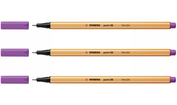 Fineliner - STABILO point 88 - Assorted Colours - Packs of 3