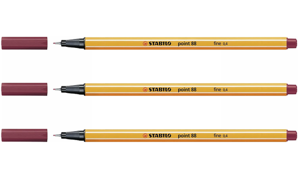 Fineliner - STABILO point 88 - Assorted Colours - Packs of 3