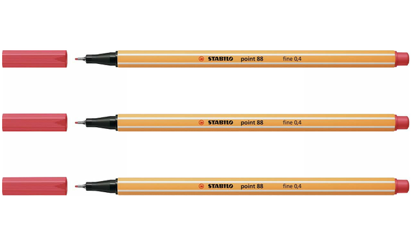 Fineliner - STABILO point 88 - Assorted Colours - Packs of 3