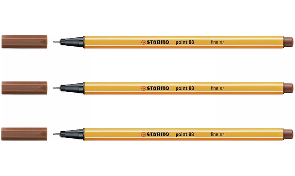 Fineliner - STABILO point 88 - Assorted Colours - Packs of 3