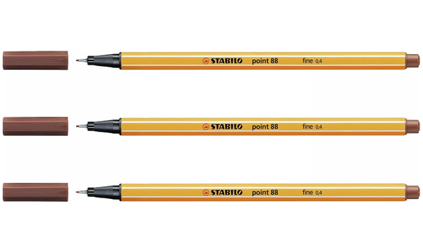 Fineliner - STABILO point 88 - Assorted Colours - Packs of 3