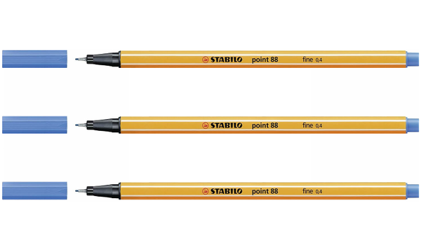 Fineliner - STABILO point 88 - Assorted Colours - Packs of 3