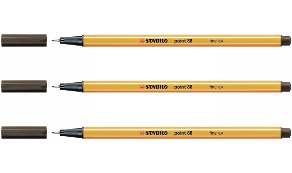 Fineliner - STABILO point 88 - Assorted Colours - Packs of 3