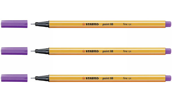Fineliner - STABILO point 88 - Assorted Colours - Packs of 3