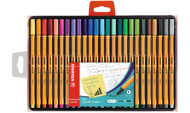 Fineliner - STABILO point 88 - Pack of 25 - Assorted Colours