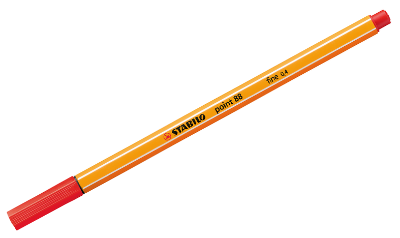 Fineliner - STABILO point 88 - Pack of 3 - Red, Blue, Black