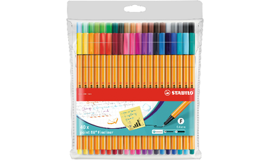 Fineliner - STABILO point 88 - Pack of 40 - Assorted Colours