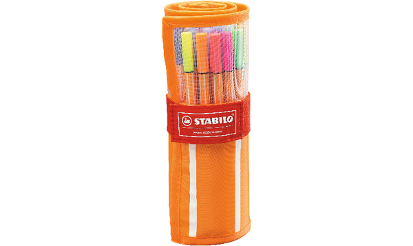 Fineliner - STABILO point 88 - Rollerset of 30 - Assorted Colours including 5 Neon Colours