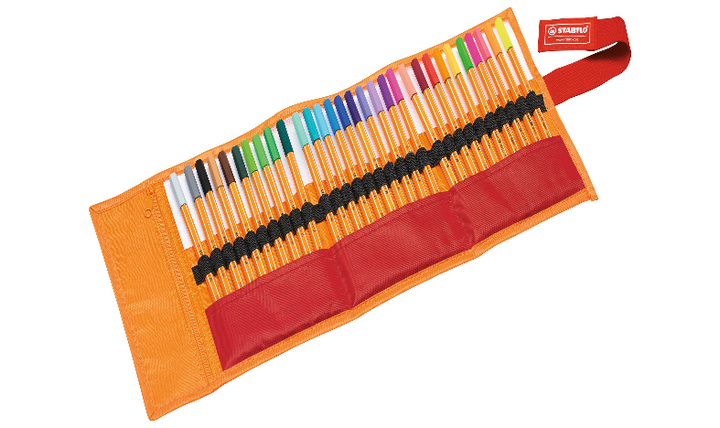 Fineliner - STABILO point 88 - Rollerset of 30 - Assorted Colours including 5 Neon Colours