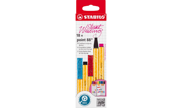Fineliner - STABILO point 88 - Zigzag Deskset of 18 - Assorted Colours