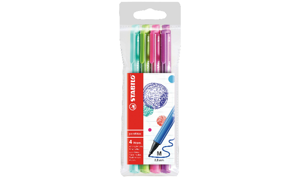 Fineliner - STABILO pointMax - Pack of 4 - Ice Green, Light Green, Pink, Lilac