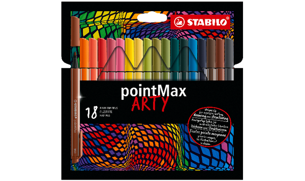 Fineliner - STABILO pointMax ARTY - Pack of 18 - Assorted Colours