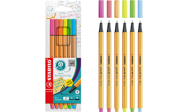 Fineliner - STABILO point 88 - Pack of 6 - Neon Colours