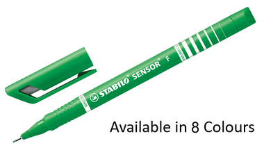 Fineliner with Cushioned F-Tip - STABILO SENSOR F - Assorted Pack Sizes and Colours