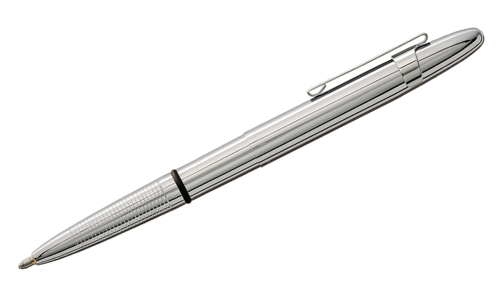 Fisher Space Pen Bullet Pressurised Ballpoint Pen Chrome with Pocket Clip