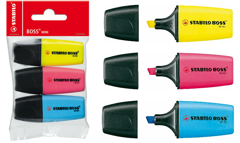 https://drpen.co.uk/cdn/shop/files/Highlighter-STABILOBOSSMINI-Packof3AssortedColours-Yellow_Pink_Blue.png?v=1690387622