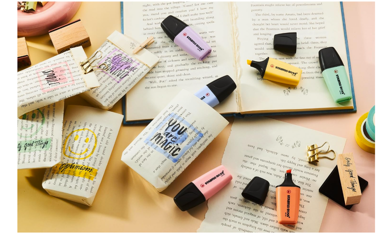 Highlighter - STABILO BOSS MINI Pastel - Pack of 6 - Assorted Colours
