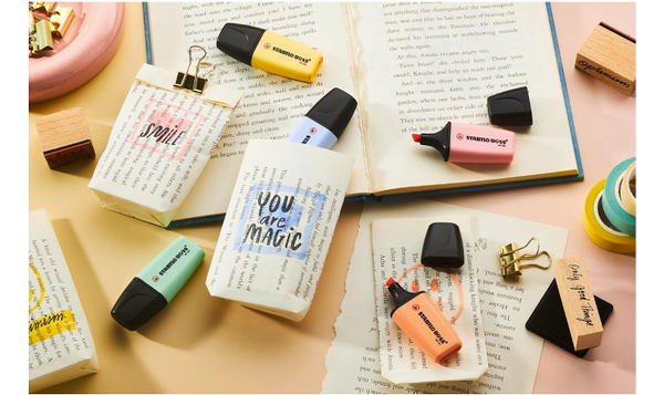 Highlighter - STABILO BOSS MINI Pastel - Pack of 6 - Assorted Colours