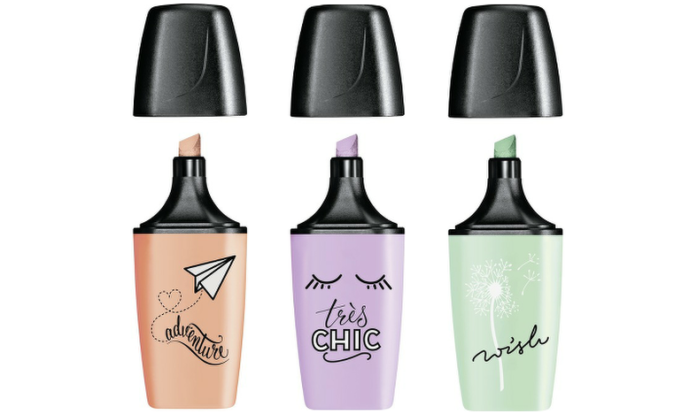 Highlighter - STABILO BOSS MINI Pastellove - Pack of 3 - Peach, Purple, Mint Green