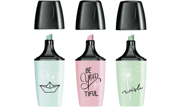 Highlighter - STABILO BOSS MINI Pastellove - Pack of 3 - Turquoise, Blush, Mint Green