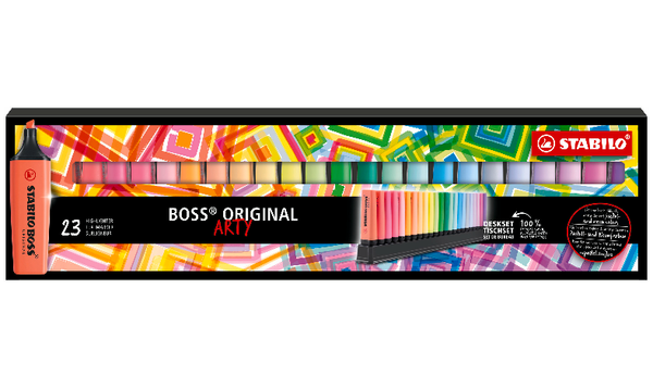 Highlighter - STABILO BOSS ORIGINAL - ARTY - Deskset of 23 - Assorted Colours
