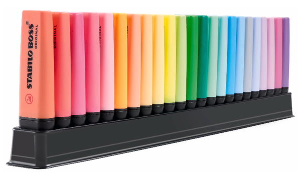 Highlighter - STABILO BOSS ORIGINAL - ARTY - Deskset of 23 - Assorted Colours