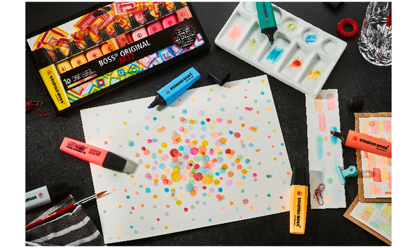 Highlighter - STABILO BOSS ORIGINAL - ARTY - Pack of 10 - Warm Colours