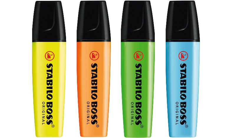 Highlighter STABILO BOSS ORIGINAL Big Box of 4 Yellow