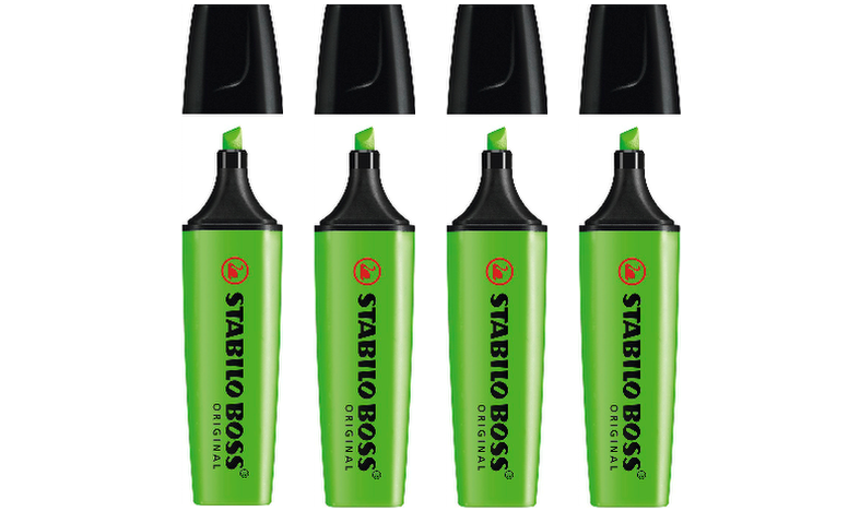 Highlighter - STABILO BOSS ORIGINAL - Pack of 4 - Green