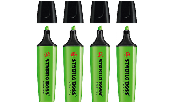 Highlighter - STABILO BOSS ORIGINAL - Pack of 4 - Green