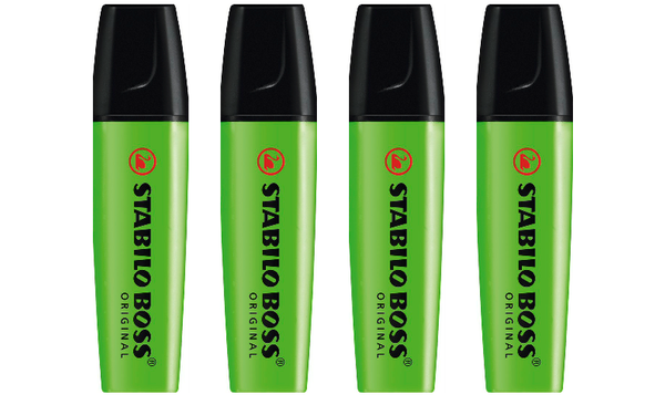 Highlighter - STABILO BOSS ORIGINAL - Pack of 4 - Green