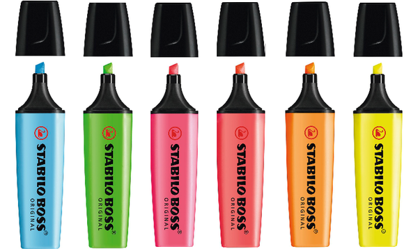 Highlighter - STABILO BOSS ORIGINAL - Pack of 6 - Assorted Colours