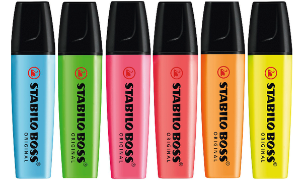 Highlighter - STABILO BOSS ORIGINAL - Pack of 6 - Assorted Colours