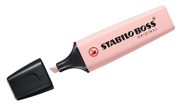 Highlighter - STABILO BOSS ORIGINAL NatureCOLOURS Wildflowers Edition - Wallet of 4 - Blush, Burgundy, Grey Violet and Ultramarine