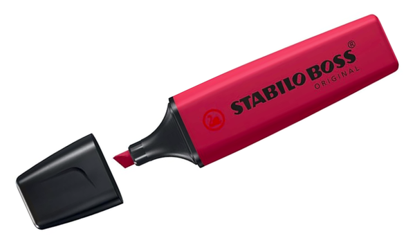 Highlighter - STABILO BOSS ORIGINAL NatureCOLOURS Wildflowers Edition - Wallet of 4 - Blush, Burgundy, Grey Violet and Ultramarine