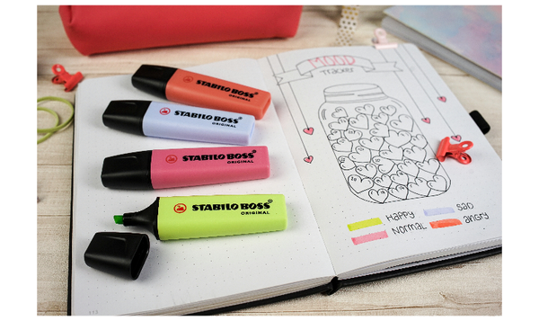 Highlighter - STABILO BOSS ORIGINAL Pastel - Pack of 8 - Assorted Colours