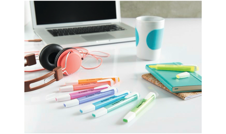 Highlighter - STABILO swing cool - Pack of 4 - Yellow, Green, Blue, Pink