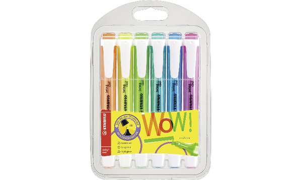 Highlighter - STABILO swing cool - Pack of 6 - Assorted Colours