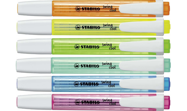 Highlighter - STABILO swing cool - Pack of 6 - Assorted Colours