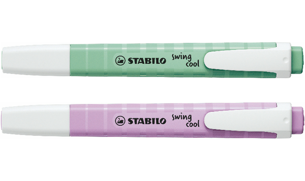 Highlighter - STABILO swing cool Pastel - Pack of 2 - Hint of Mint/Lilac Haze