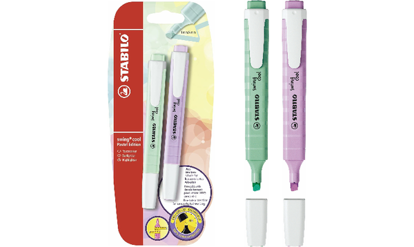 Highlighter - STABILO swing cool Pastel - Pack of 2 - Hint of Mint/Lilac Haze