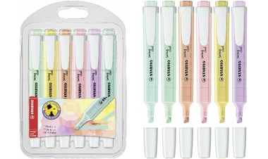 Highlighter - STABILO swing cool Pastel - Pack of 6 - Assorted Colours