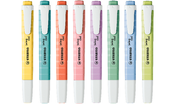 Highlighter - STABILO swing cool Pastel - Pack of 8 - Assorted Colours
