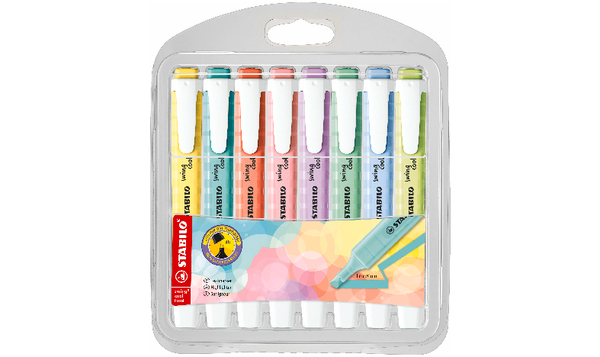 Highlighter - STABILO swing cool Pastel - Pack of 8 - Assorted Colours