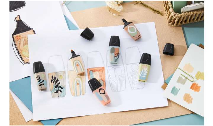 Highlighter - STABILO BOSS MINI Naturevibes - Pack of 6 Assorted Colours