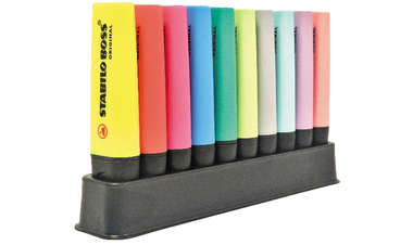 Highlighter - STABILO BOSS ORIGINAL - Deskset of 10 - 5 x Neon Colours and 5 Pastel Colours