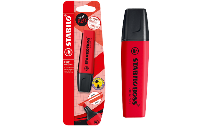 Highlighter - STABILO BOSS ORIGINAL - Pack of 1 - Real Red