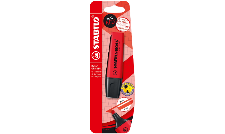 Highlighter - STABILO BOSS ORIGINAL - Pack of 1 - Real Red